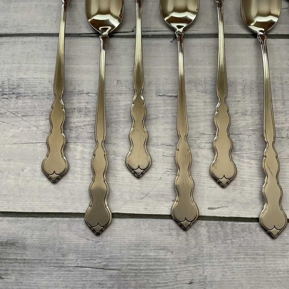 Oneida Distinction Deluxe HH VALERIE Stainless Flatware 10 Iced Tea Spoons